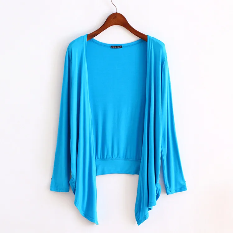 Most effective Makuluya Spring Autumn summer women cardigan thin modal candy color long outerwear sunscreen larg s