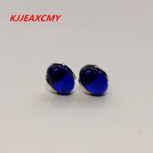 KJJEAXCMY серебряных S925 серебряные ювелирные изделия Модные женские классические синие серьги из корунда