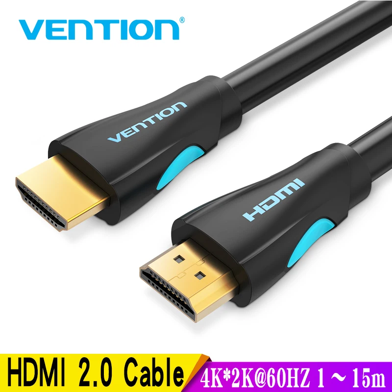 Vention HDMI кабель 4K HDMI к HDMI 2,0 позолоченный Соединительный кабель для разветвителя Переключатель HDMI кабель для HDTV lcd PS3 4 Pro 10 м 15 м