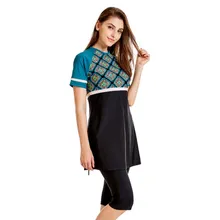 Новинка, женский купальный костюм с полным покрытием, скромный Мусульманский купальник, Арабская пляжная одежда, лоскутные мусульманские купальники, исламские