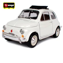 Bburago 1:18 1968 fiat 500l white vintage car diecast open doors classic mini car model motorcar version for collecting 12035 Bburago 1:18 1968 fiat 500l white vintage car diecast open doors classic mini car model motorcar version for collecting 12035