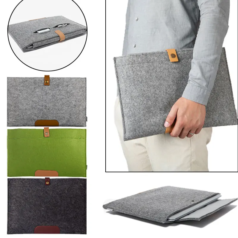 

New Felt Laptop Sleeve Bag Portable Handbag for Document Computers Notebook Book Case Liner Bag Computer Bag 11 13 15 inch