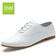 Fashion New Arrival 2016 Women White Lace-up Single Flat Shoes Soft Leather Strappy Flat Oxford Shoes Summer Casual Flat Shoes