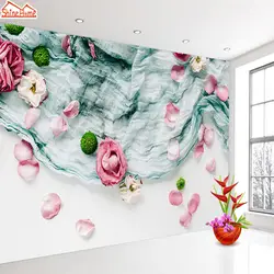 ShineHome-стерео обои для 3 d гостиной столовой обои розы цветочные обои 3d росписи свернуть фона домой декор Арт