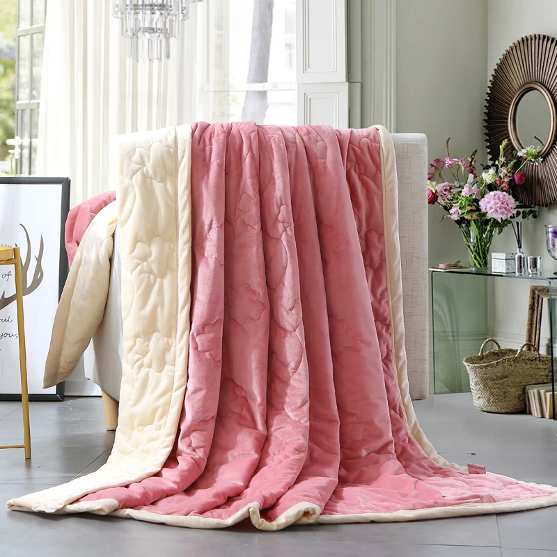 

Autumn And WinThickening Warm AB Version Of The Coral Cashmere Blanket Single Baby Bow Nap Blanket Blanket Company Gift Blanket
