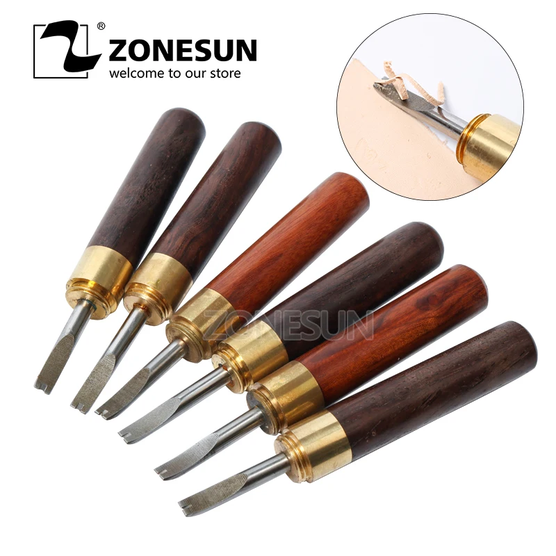 

ZONESUN 1Piece 1.2mm Leathercraft Edge Beveler Skiving Craft Tool Set Keen for Hand Made Leather Tools DIY