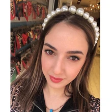 Miwens, новинка, стильные повязки для волос с искусственным жемчугом для женщин, девушек, повязки на голову, большие, модные, свадебные, массивные,, ювелирные изделия A412