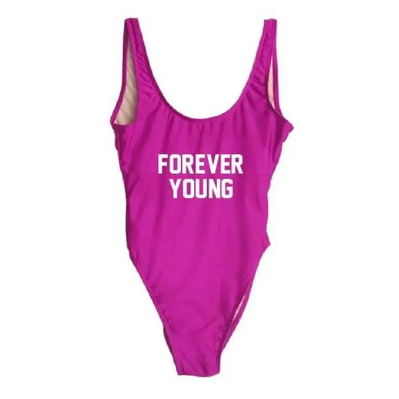 Женский купальник с открытой спиной Forever young черный пляжный монокини розовый