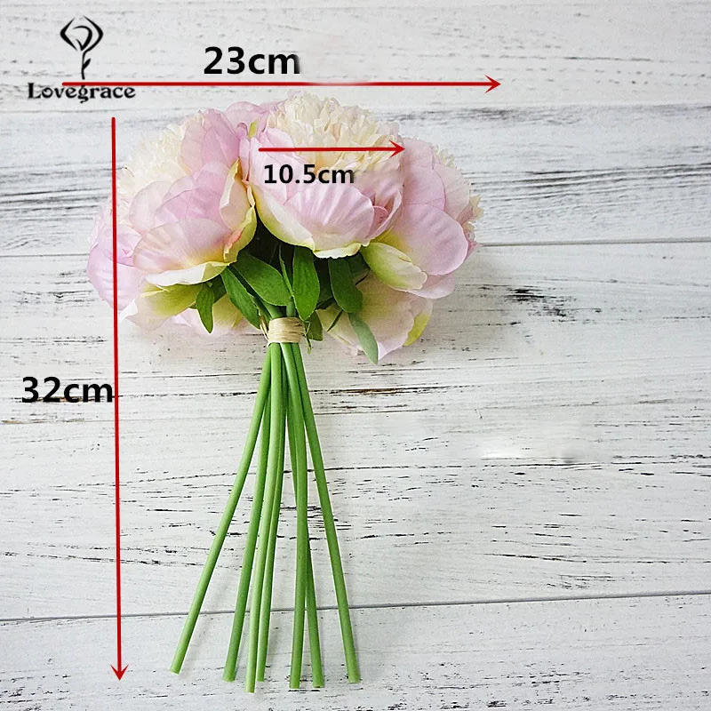 silk peony flowers artificial wedding bouquet fake flowers home floral decor (9)