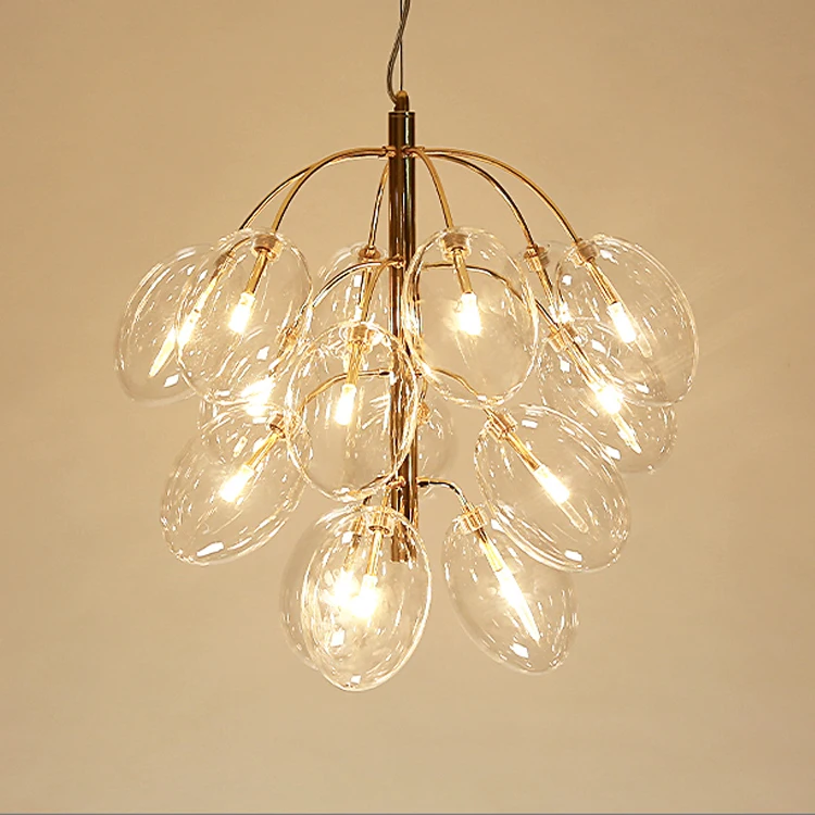 Post Современный Креативный стеклянный светильник G4 для столовой светодиодный подвесной светильник norbic home deco Золотая железная подвеска «виноград» лампа