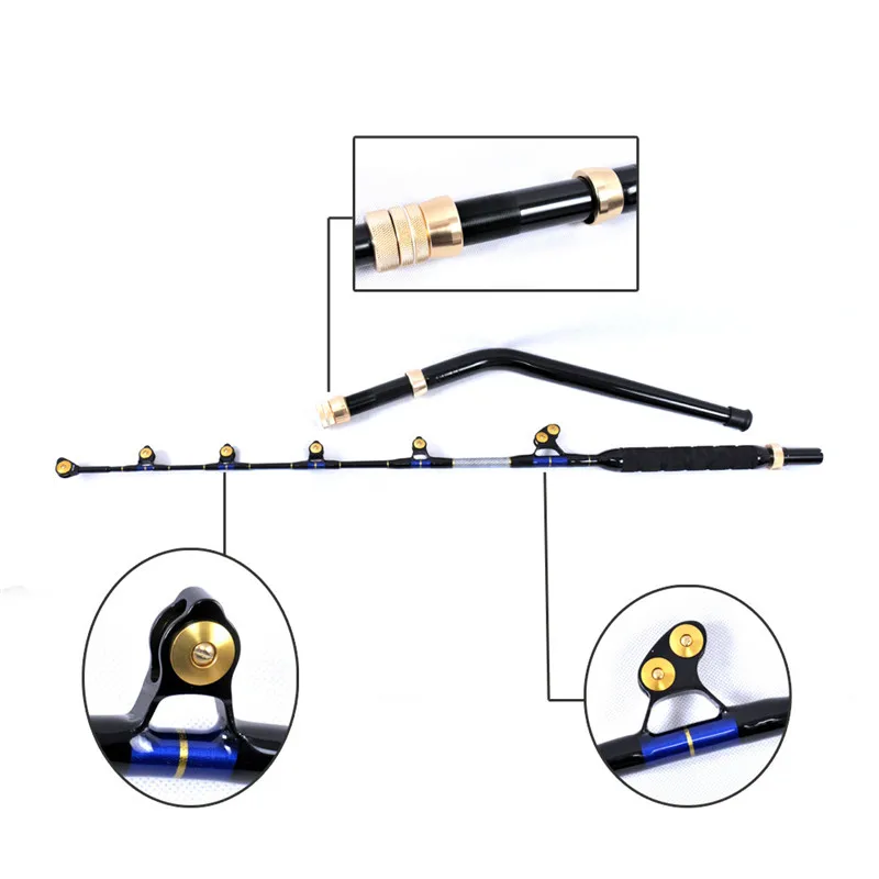 6' eliminator alu bent butt PAC BAY 5+ 1 rollier руководство 130LBS лодка рыболовное удилище для ловли на блесну