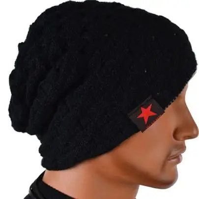 Зимняя теплая Новая мода для мужчин с черепом, вязаная шапка для женщин, двусторонняя мешковатая зимняя шапка, теплая шапка унисекс, 8 цветов, M003 - Цвет: M003 Navy