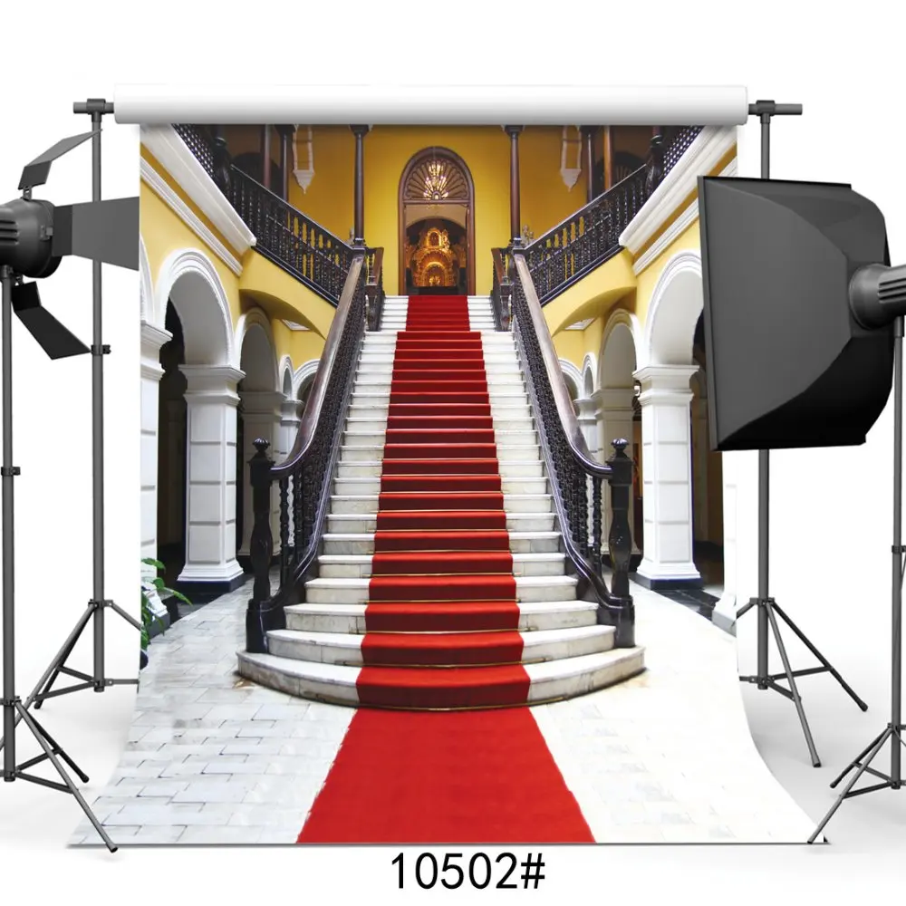 Роскошный фон для студийной фотосъемки с красной ковровой дорожкой портретной