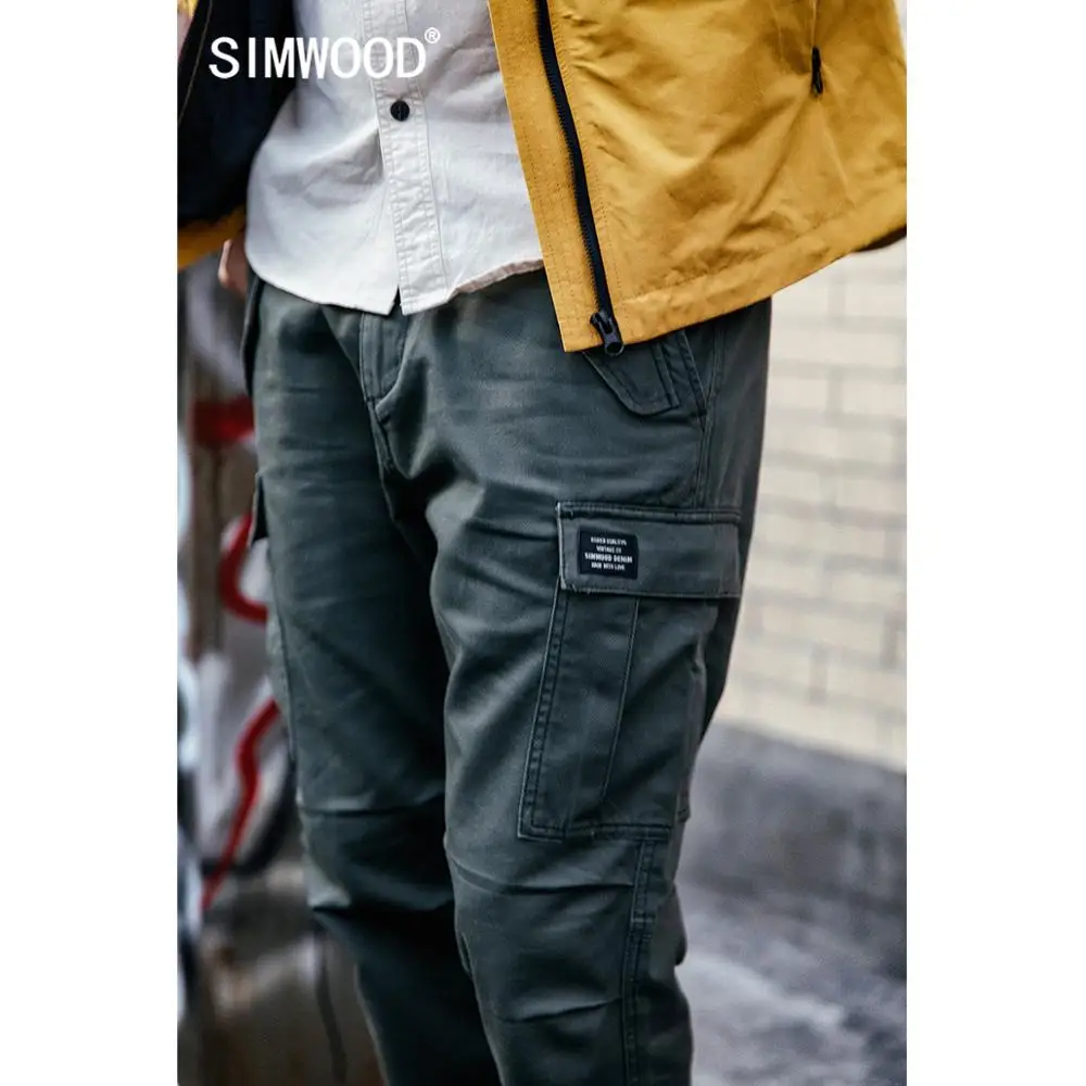 SIMWOOD جديد 2019 سراويل تقليدية الرجال الأزياء المسار البضائع السراويل الكاحل طول العسكرية الربيع السراويل الرجال pantalon هومبر 180614
