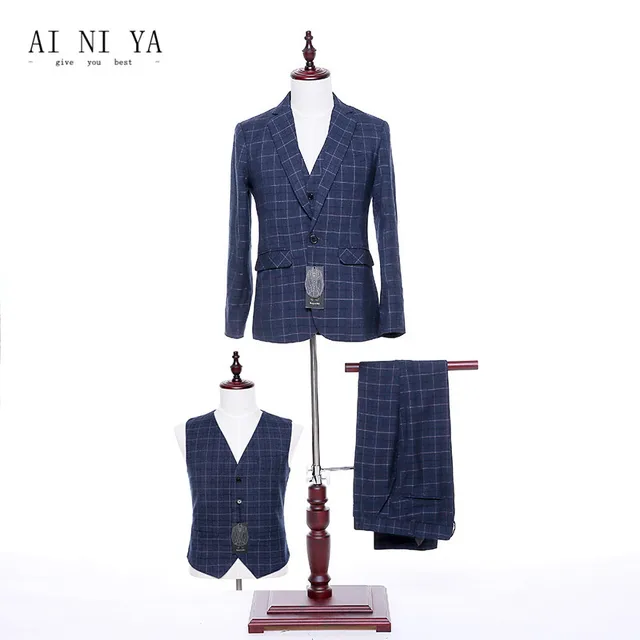 dark blue plaid pants