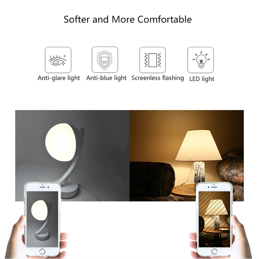 7 светодио дный Вт Smart LED Настольная лампа Луна RGBW Wi Fi приложение управление затемнения теплый лунный ночник Совместимость AC100-240V