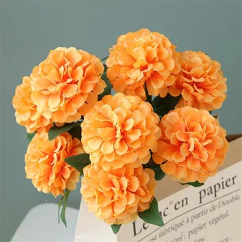 

Fake Chrysanthemum Ball Bunch (10 heads/piece) Simulation Hydrangea for Home Showcase Party Decorative Artificial Flowers