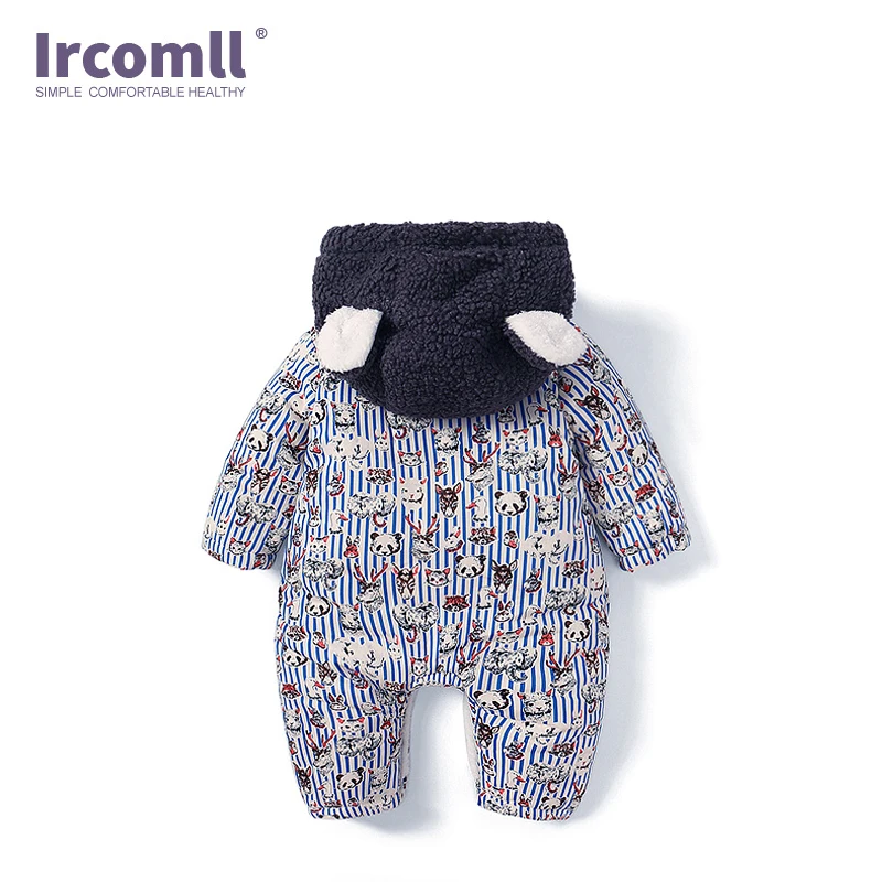 Ircomll Одежда для новорожденных комбинезон детский мультяшный зоопарк с капюшоном