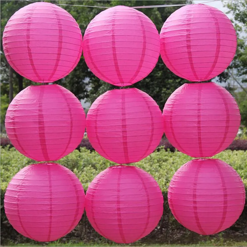 7pcs/set Chinese Red paper lanterns Mixed Sizes (10cm 40cm) Round paper