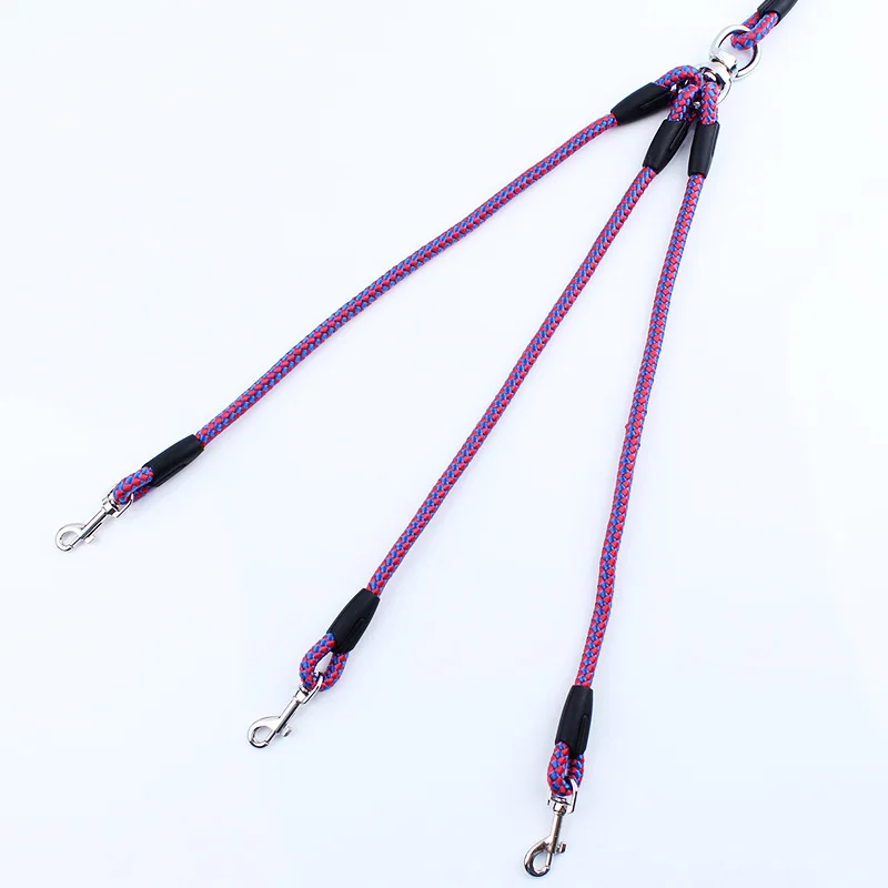 Heavy Duty 3 Way Dog Coupler Leash Splitter Triple No Tangle Nylon Pet Leash for Walking Three Dogs 3 in 1 Traction Rope4