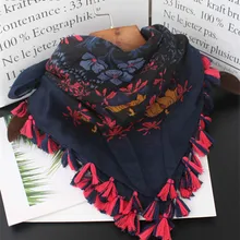 KYQIAO брендовая Дизайнерская обувь шарф женщин Осень-весна Мексика Стиль Хиппи Винтаж Этнический, с кисточками печать шарф, кашне накидка
