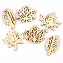 Микс ручной работы, натуральные деревянные пустотелые листья, скрапбукинг, сделай сам, для рукоделия, домашний декор, орнамент, 10 шт, 28-52 мм, MT1899