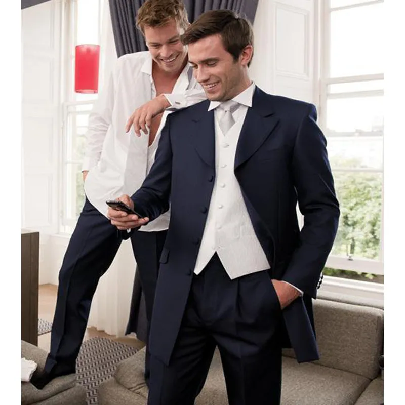 242 2017 Retro Groomsmen Black Four Buttons Jacket Men Suits Dinner Formal Blazers 3 Pieces (Jacket+Pants+Vest)
