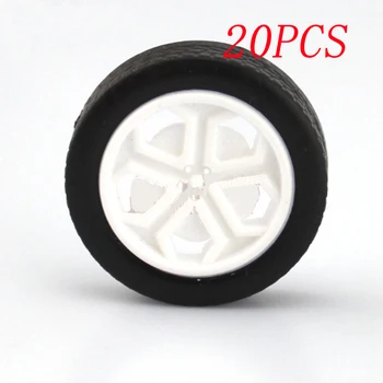 

20PCS ABS Rubber Tires Diameter 26mm Aperture 1.9mm Wheel for 2mm Shaft Axle DIY Toy Spare Parts RC Car 4WD Model