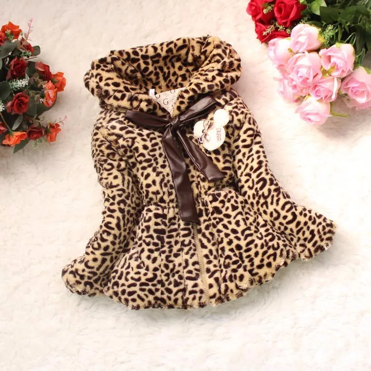 Зимняя Детская одежда, леопардовое меховое Пальто меховое пальто для девочек 6032