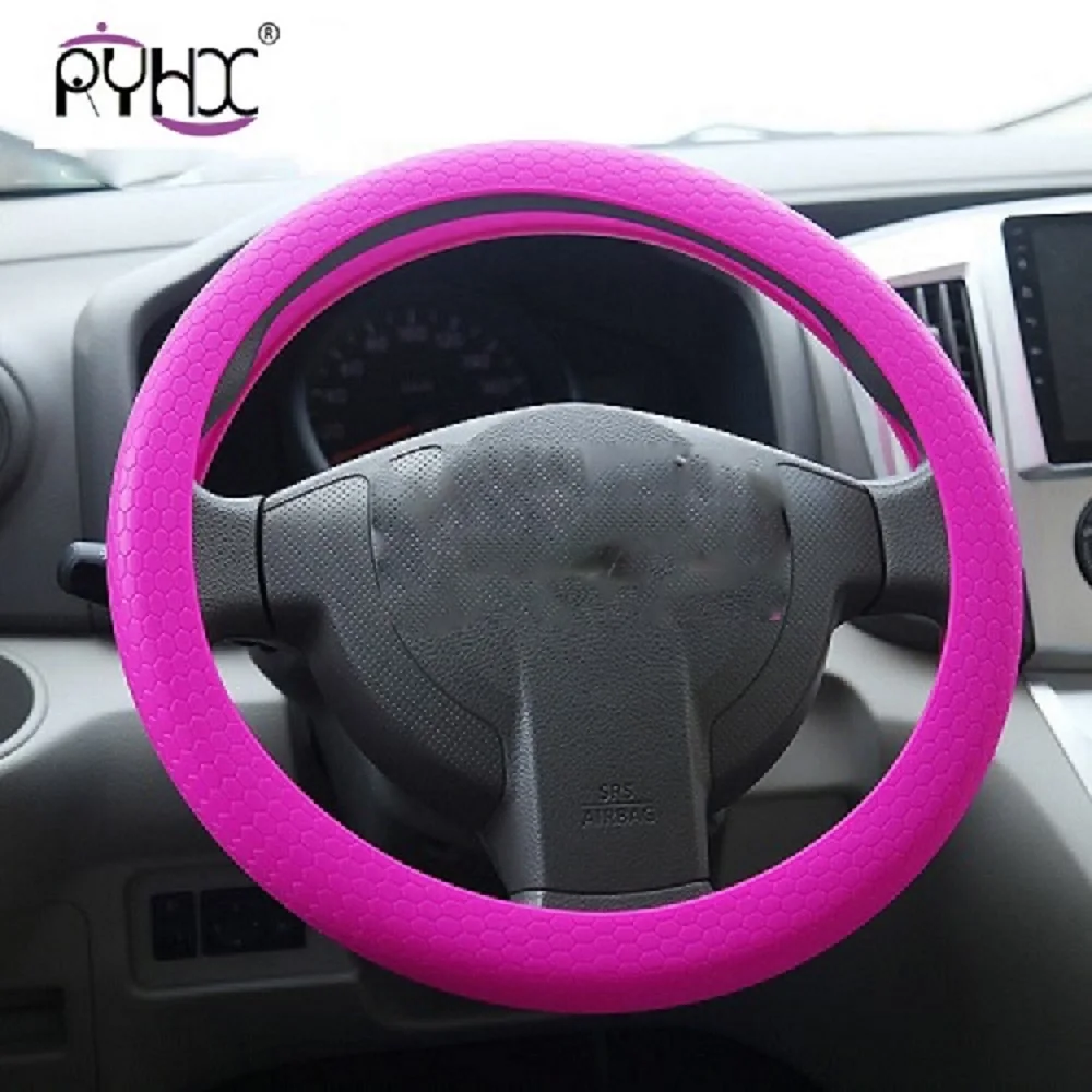 

RYHX honeycomb pattern car auto accessories colorful silicone steering wheel cover