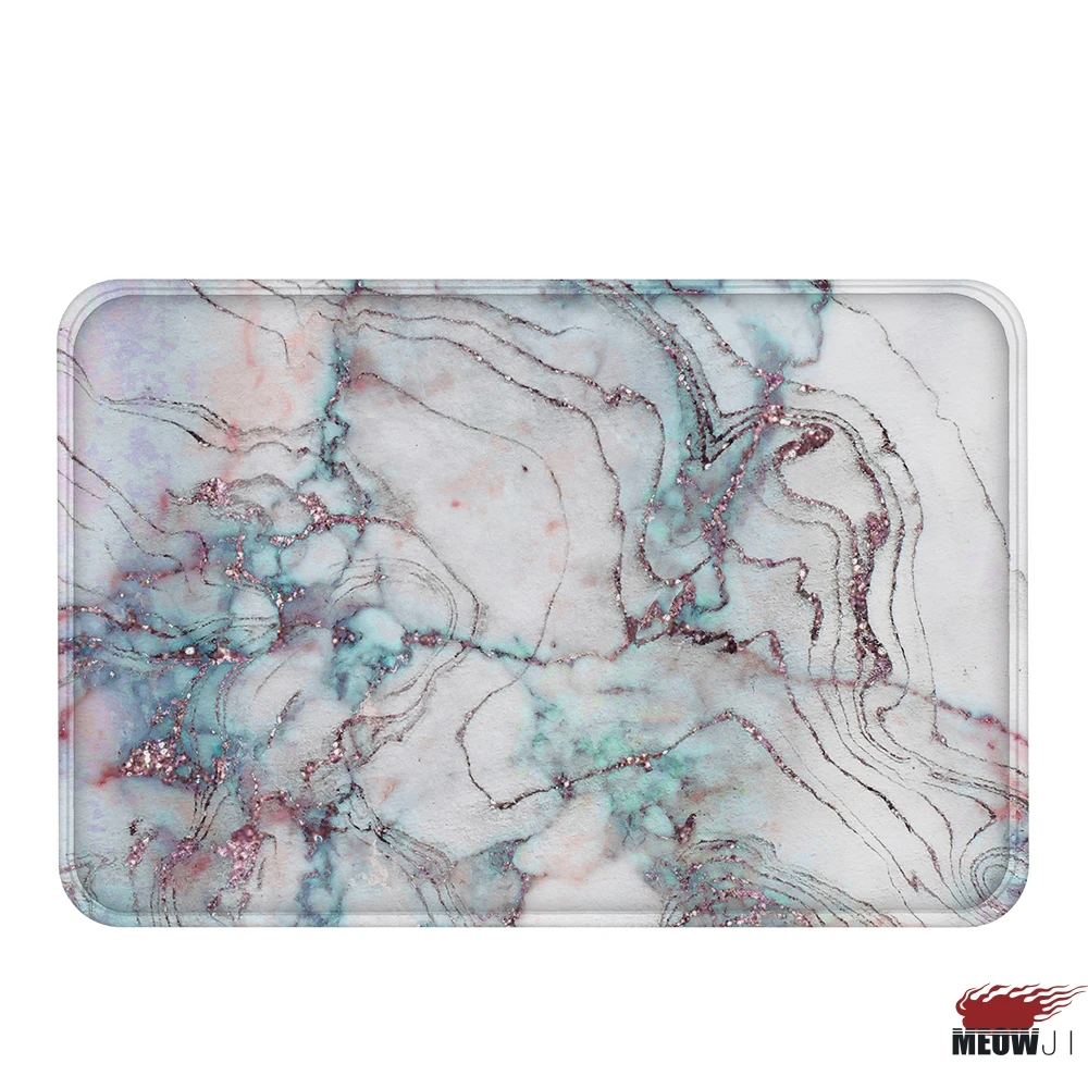 

[MIAOJI] Aesthetic Marble Grain Printed Rock Grain Soft Carpet Doormat Bath Mat Absorbent Non-slip Water-absorbing Rug