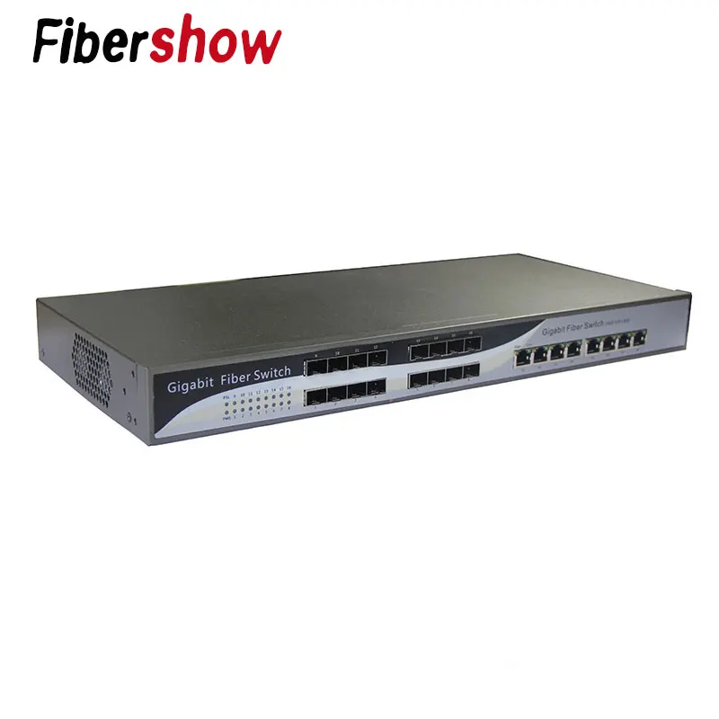 

Gigabit optical fiber ethernet switch Fiber Optical media converter 16 port SFP fiber with 8 rj45 for ip camera 10/100/1000M