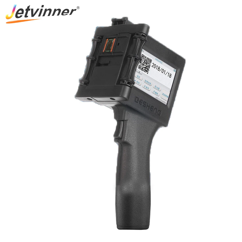 Jetvinner Portable Handheld Inkjet Printer Label Printer Machine for Paper Towels A4 White Paper Textile Wood