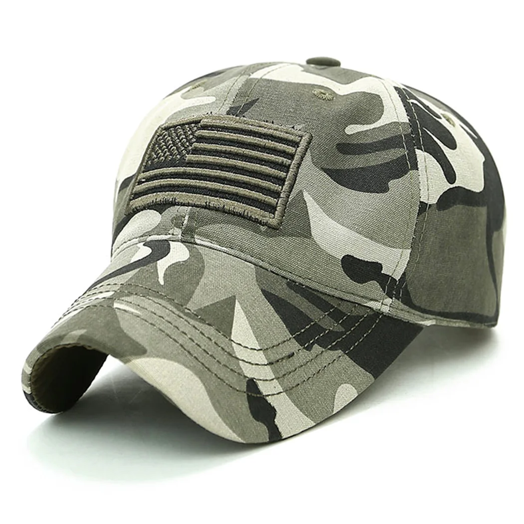 Men Cotton Flag Camouflage Baseball Cap Army Embroidery Tactical Snapback Dad Hat Male Summer