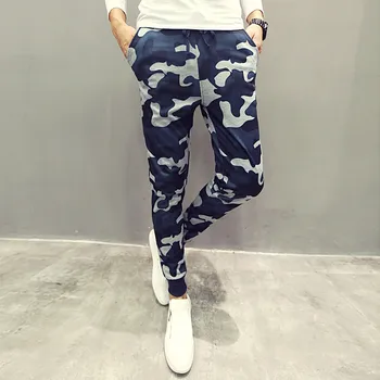 Mens Joggers Pants New Hip Hop Men Pants Camouflage Harem Pencil Pants Skinny Sweatpants Trousers Man Camo Joggers men letter tape side camo print pants