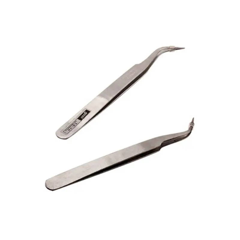 

Stainless Steel Mini Tweezers Multi-purpose Medical Tool Pliers Angled 45 Degree Curved Tweezers Antimagnetic for PCB RMA