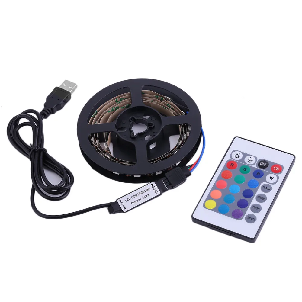 

New 1M/2M/3M/4M Low Power Consumption 5050 RGB USB LED Strip Light 4PIN Super Bright TV Back String Light Kits