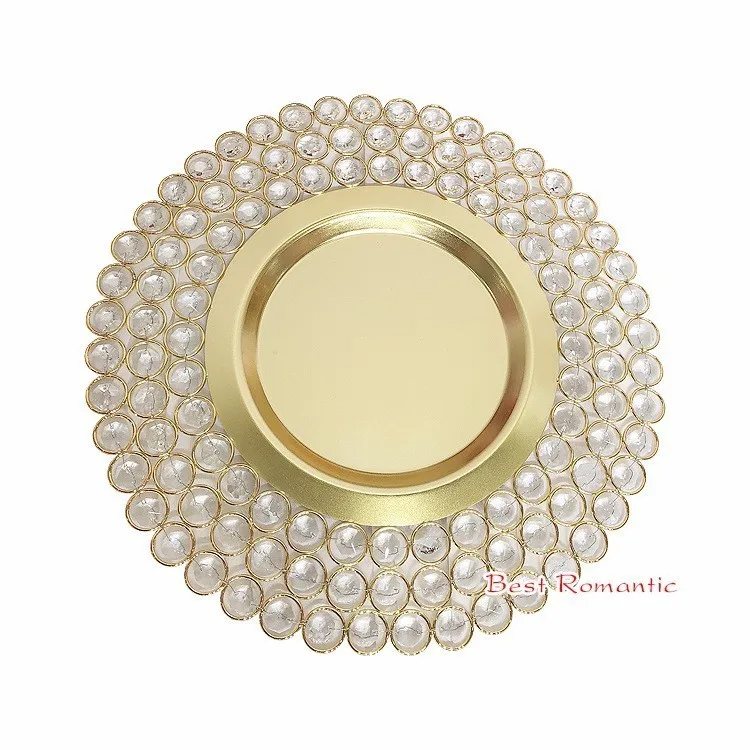 

Wedding Charger Plates with Decorative Beading for wedding decoration
