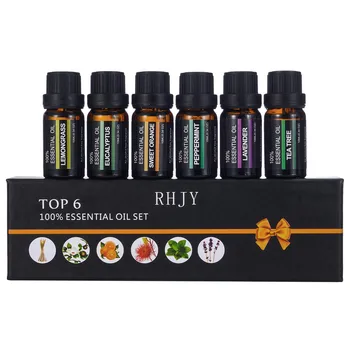 

6Flavor 10ML/Box Natural Pure Plant Aromatherapy Essential Oil High Quality Shower Oil Massage Relief Stress Body Care Beauty