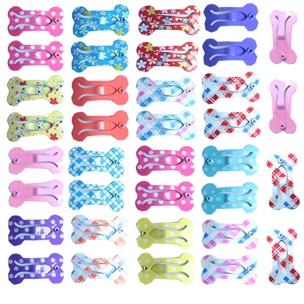 20pcs font b Pet b font Dog Hair Clips Bone Design Hairpins for dogs Dog font
