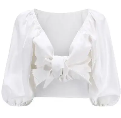 SheMujerSky, сексуальная летняя блузка, Женские топы с открытыми плечами, белая рубашка с длинным рукавом, Короткие блузки,, moda mujer - Цвет: white blouse