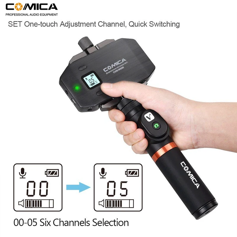 Беспроводная петличная микрофонная система Comica CVM WS50 6 каналов для смартфонов iPhone