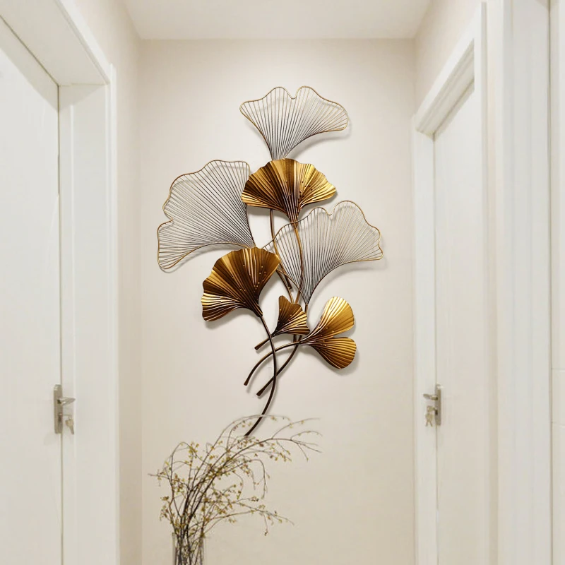 Новая китайская кованая железная Роскошная настенная подвеска Ginkgo украшение для