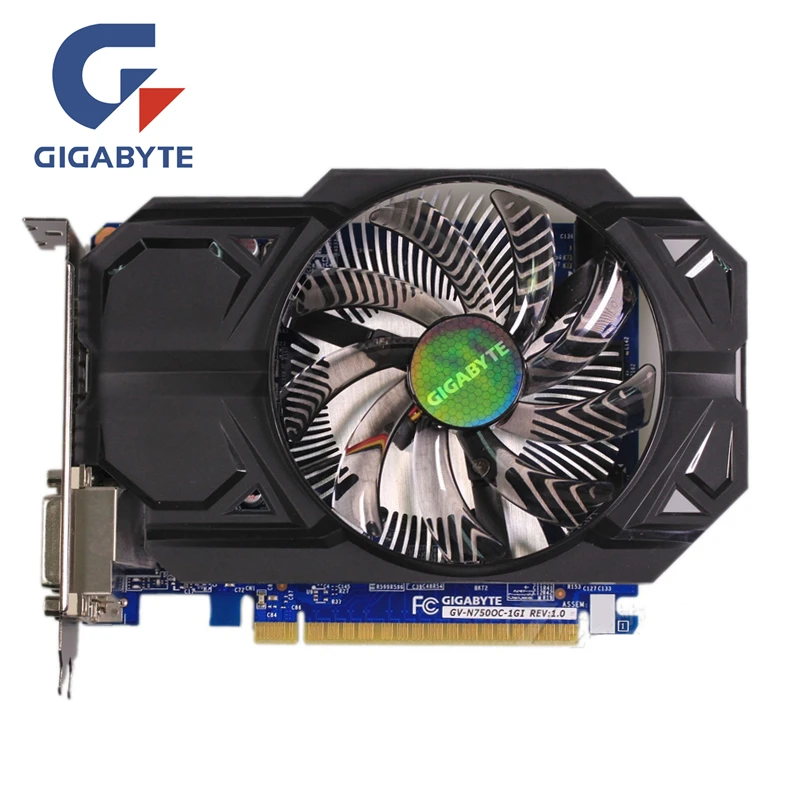 Gigabyte GTX 750 1 ГБ Графика карты gv-n750oc-1gi 128bit GDDR5 видео карты для NVIDIA GeForce GTX750 HDMI DVI используются VGA распродажа