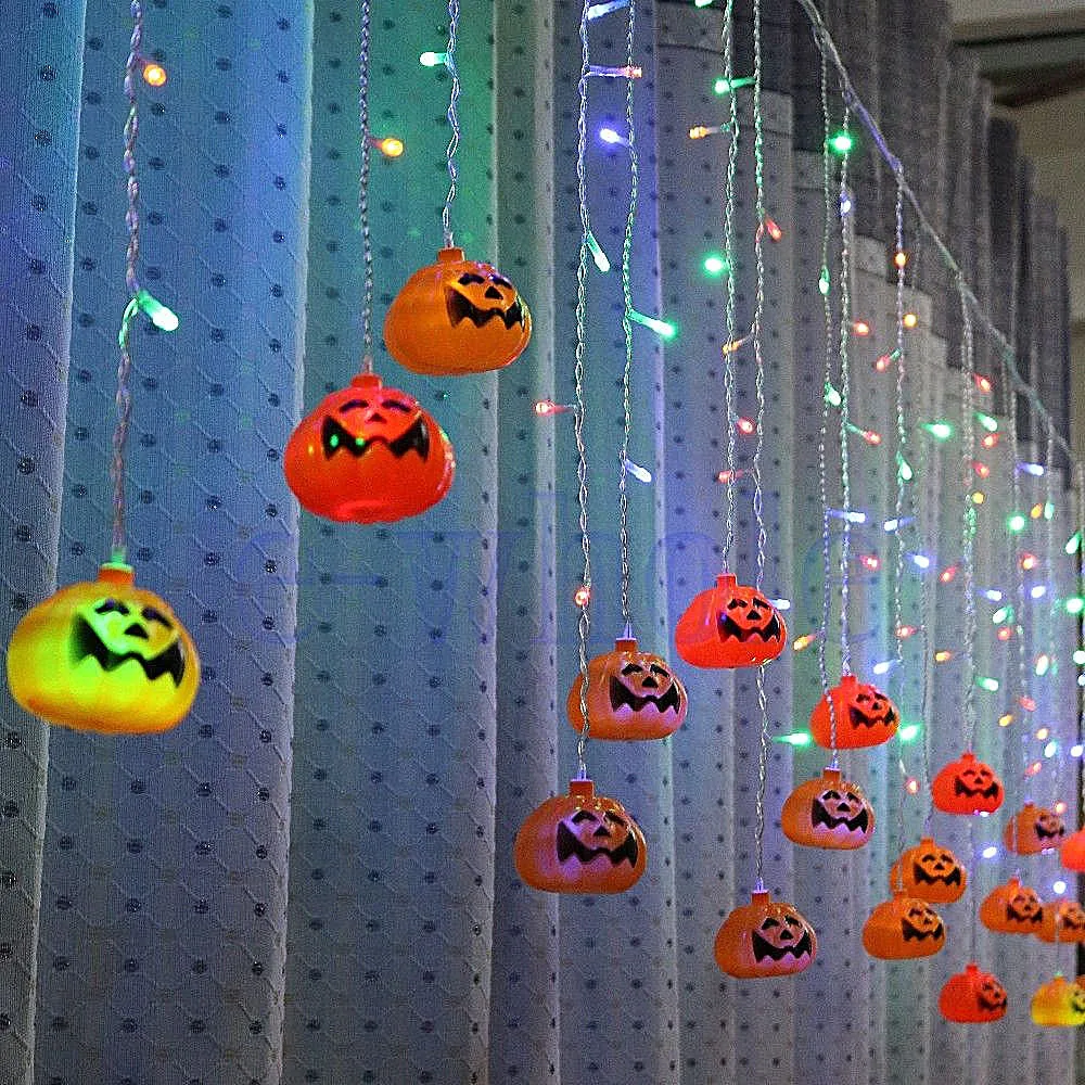 3.5 meters 96 lights LED Halloween pumpkin head ice light 3.5 meters 96 lights LED Halloween pumpkin head ice light