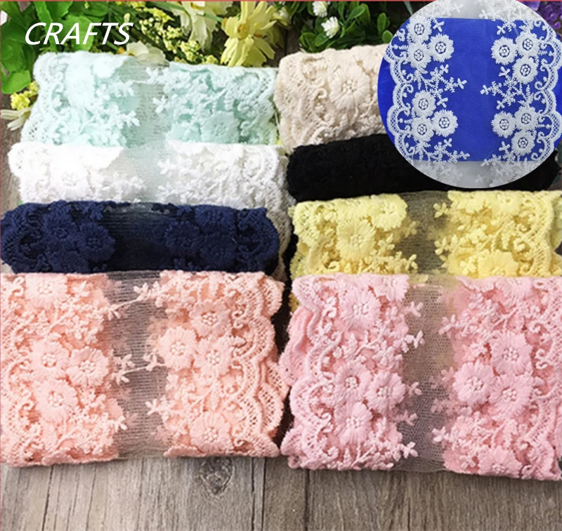 

2 yards long 12cm wide cotton embroidery lace lace bow tie material wedding accessories