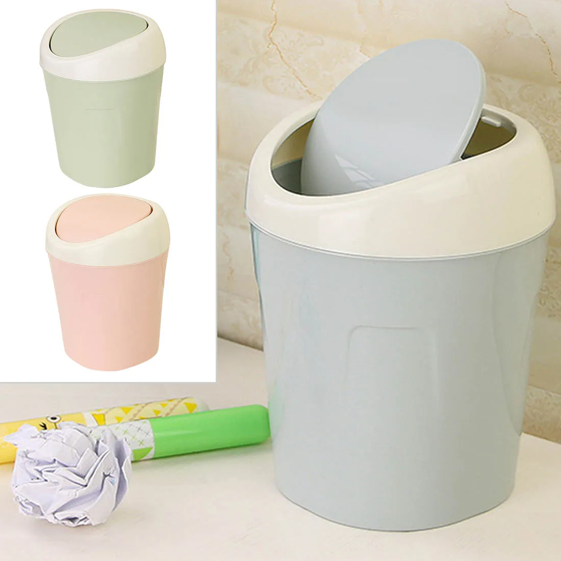 Красочная мини-мусорная корзина, креативное настольное пластиковое ведро для кухни, бытовые офисные принадлежности, маленькая мусорная корзина, аксессуары для дома