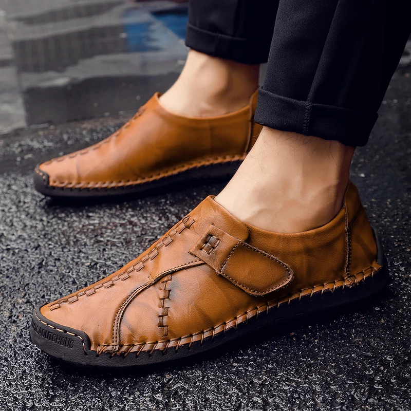 

2019 New Fashion Autumn Style Soft Moccasins Men Loafers High Quality Genuine Leather Shoes Men Flats