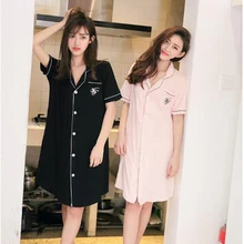 Женское домашнее платье, Повседневная Ночная рубашка для женщин, сексуальные ночные рубашки в горошек, ночная рубашка, матовый хлопок, для девочек tbsr581