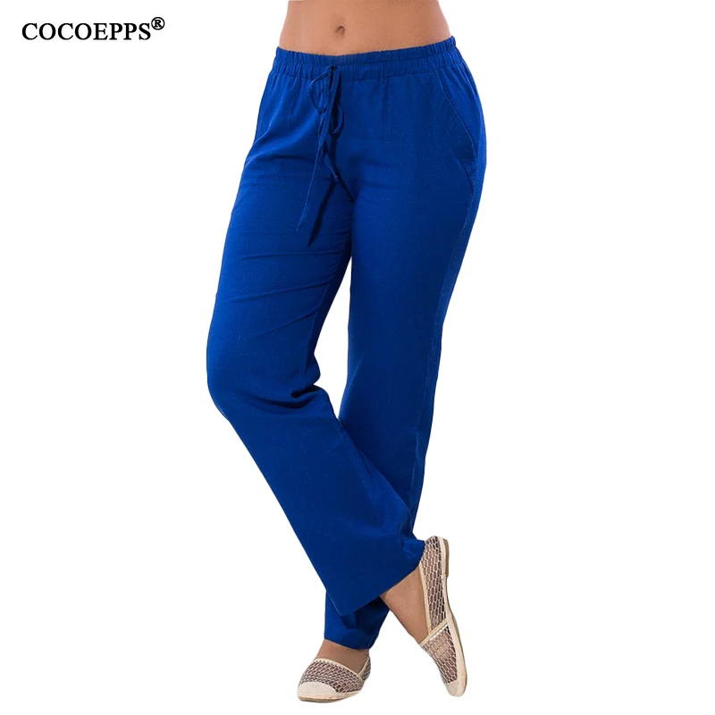COCOEPPS Women Casual Chiffon Pants Big Size Solid Summer Female Trousers 2019 Large Size Drawstring Elastic Waist Pockets Pants COCOEPPS Women Casual Chiffon Pants Big Size Solid Summer Female Trousers 2019 Large Size Drawstring Elastic Waist Pockets Pants